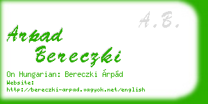 arpad bereczki business card